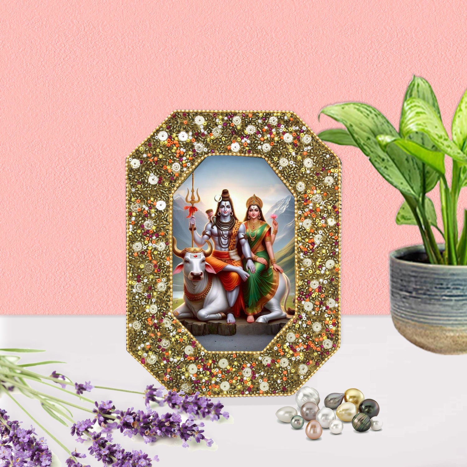Handcrafted Lord Shiva & Goddess Parvati Ji Photo Frame