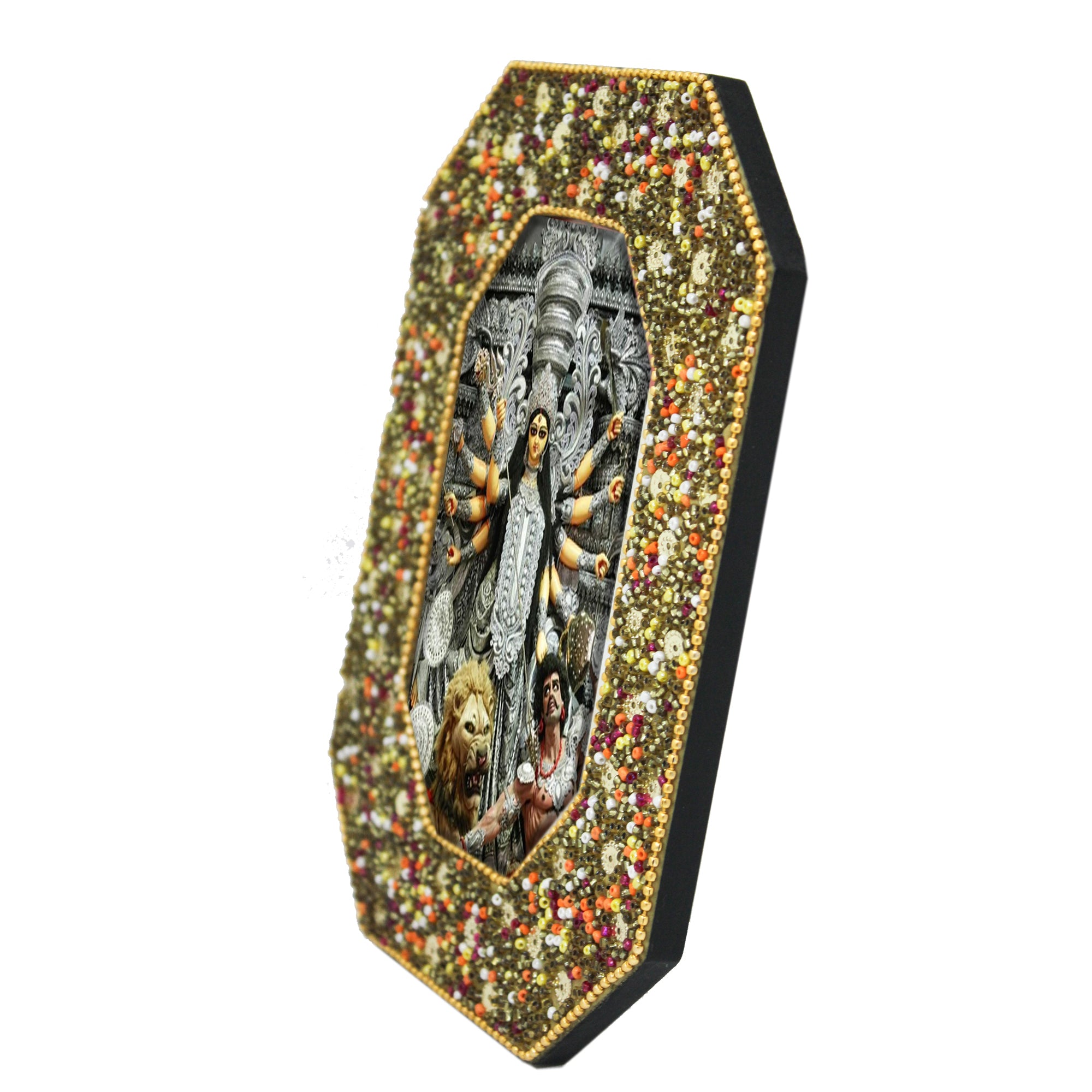 Mahishasur Mardini Durga Mata Beaded Photo Frame for Blessings
