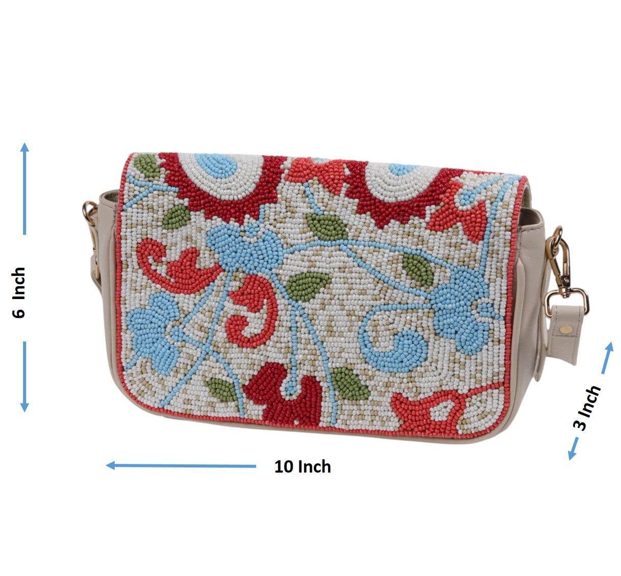 Hand-Embroidered Shoulder Bag