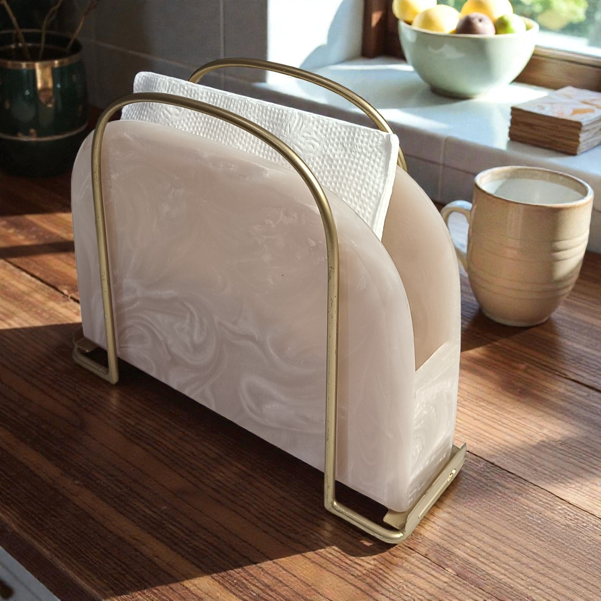  Premium Beige D-Shape Tissue Holder 