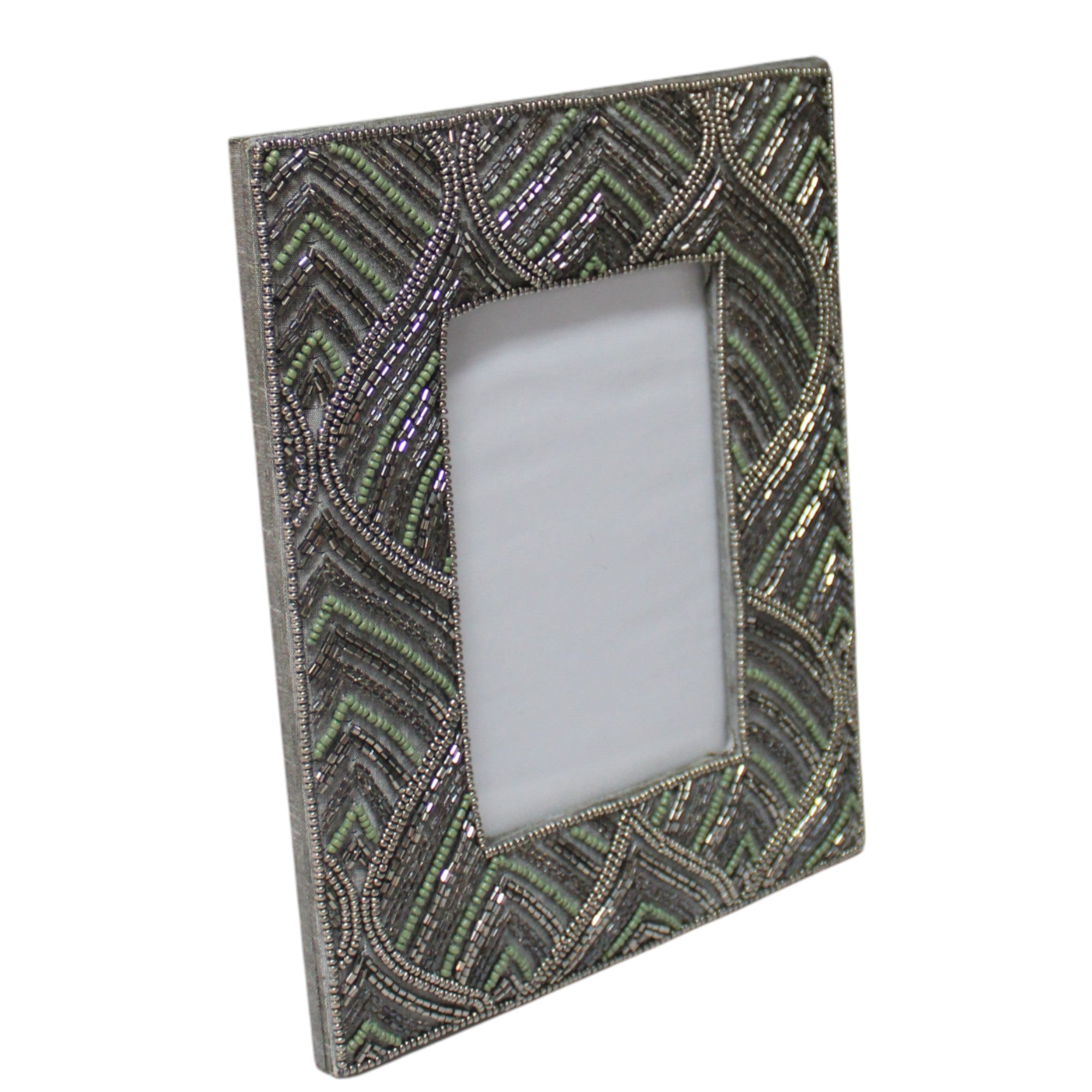 Artisan Hand-Beaded Mosaic Photo Frame