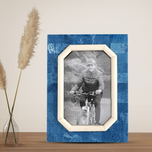 Blue Colour Resin Photo / Picture Frame (Picture Size: 4 x 6 Inches)-TH-208