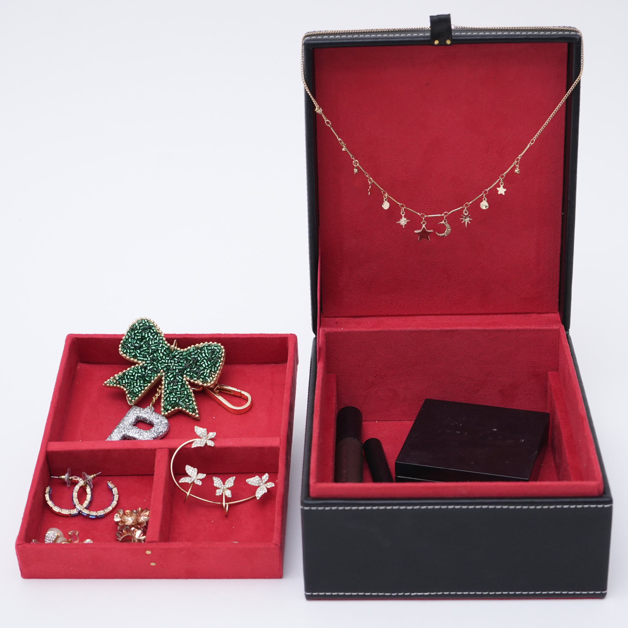 Red Rose Beautiful Hand Embroidered Jewellery Box