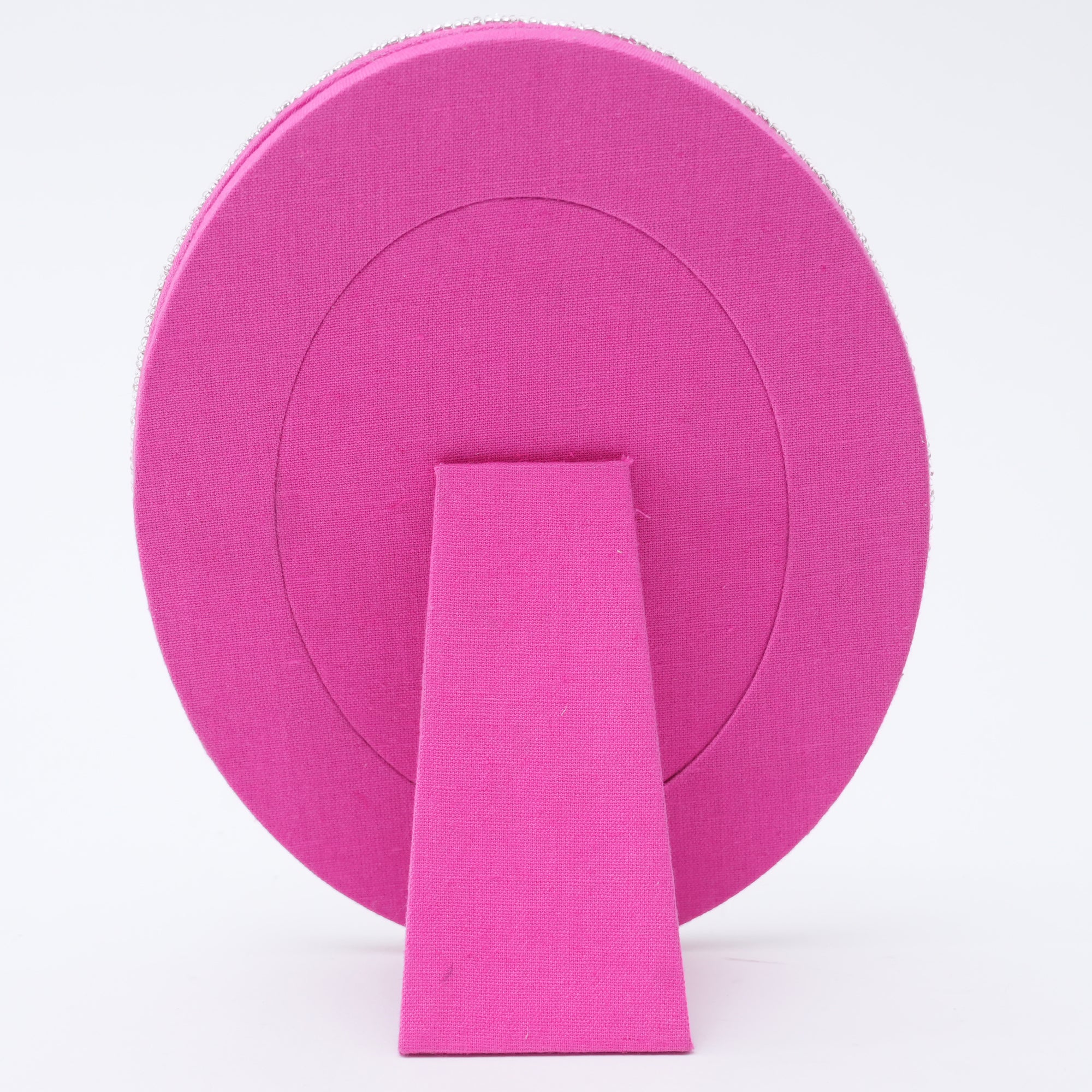 Dark Pink embroidered Oval Picture frame for Valentine's Day