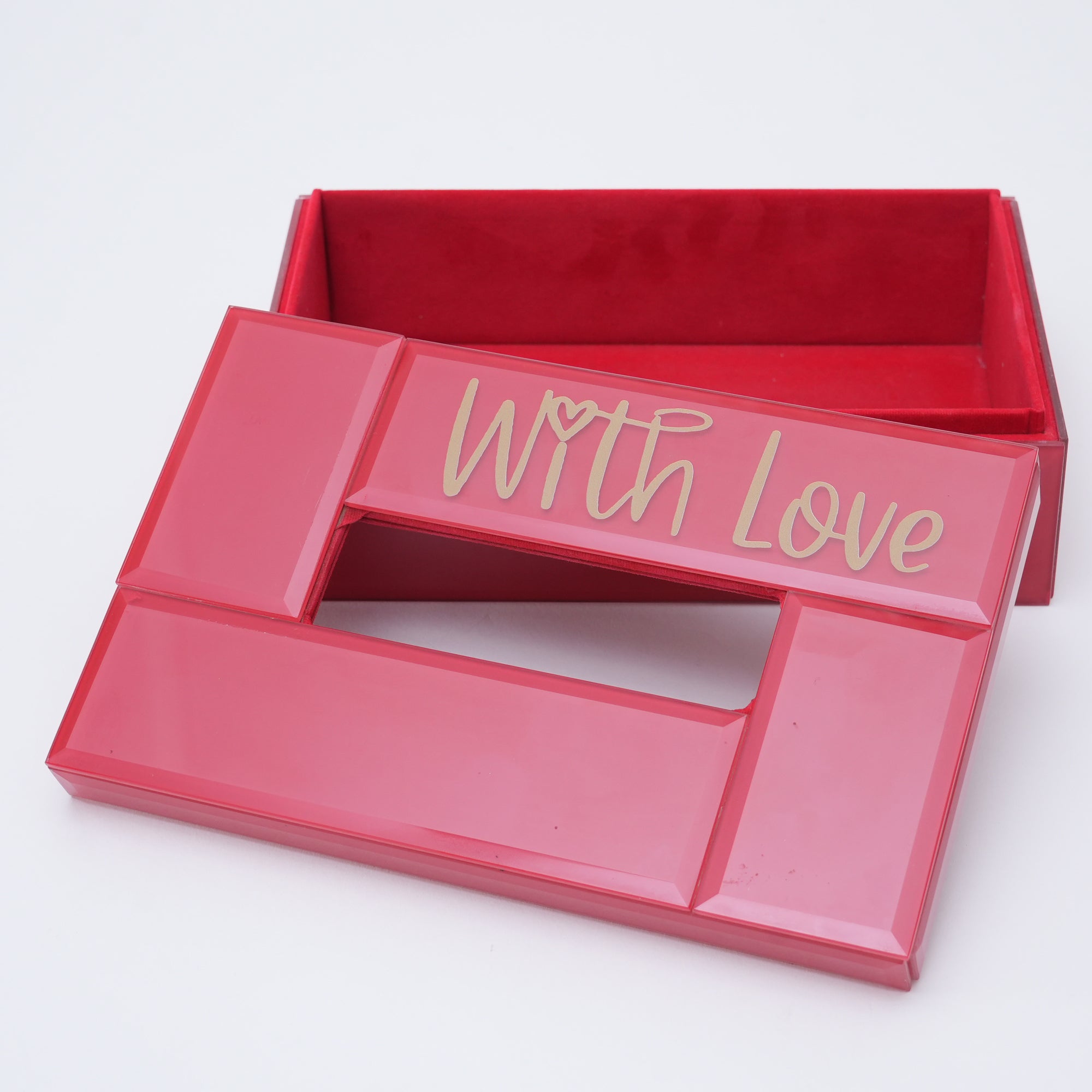 Red Mirror Valentine Dining Tissue Box