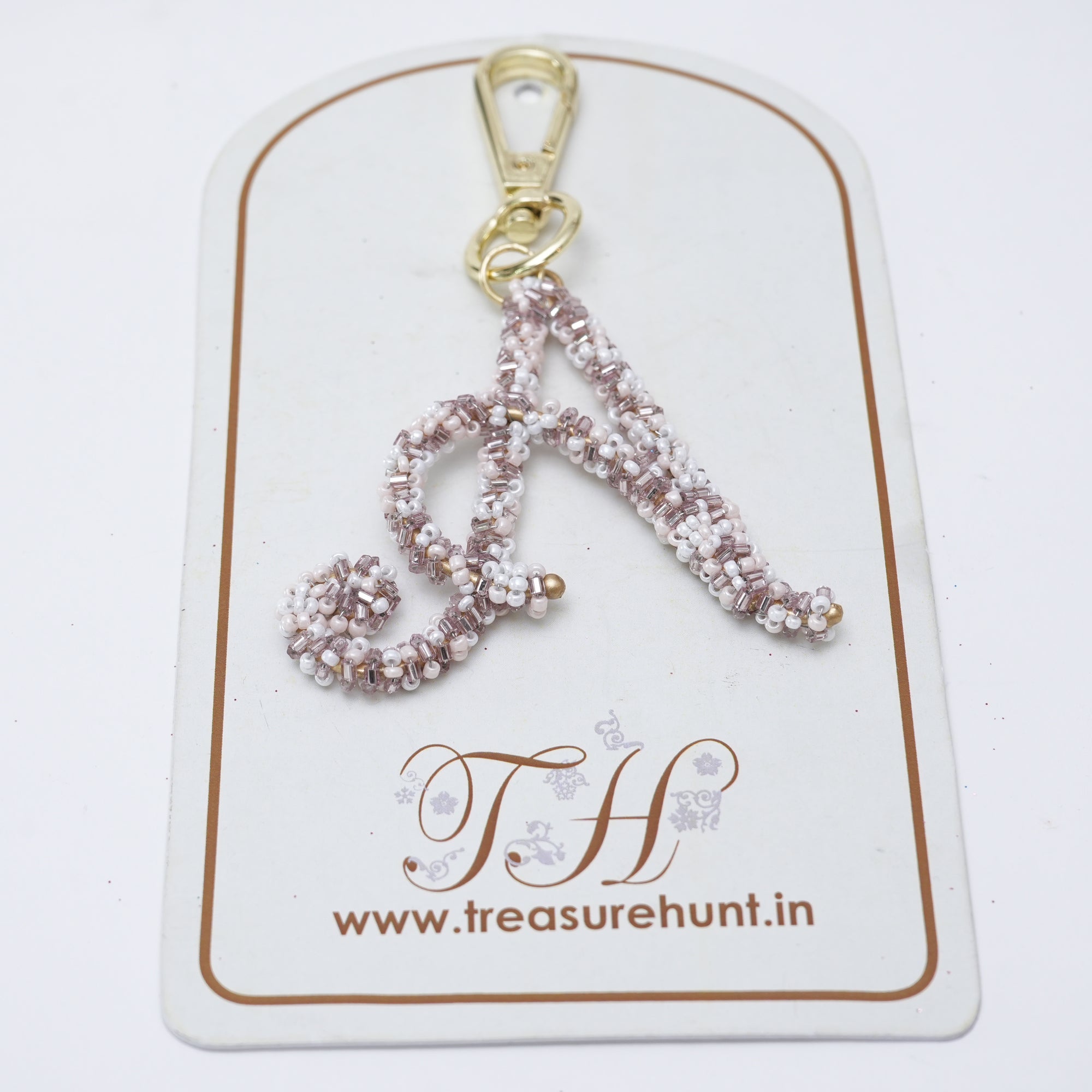 Alphabet A Beaded Bag Charm for Valentine's Day