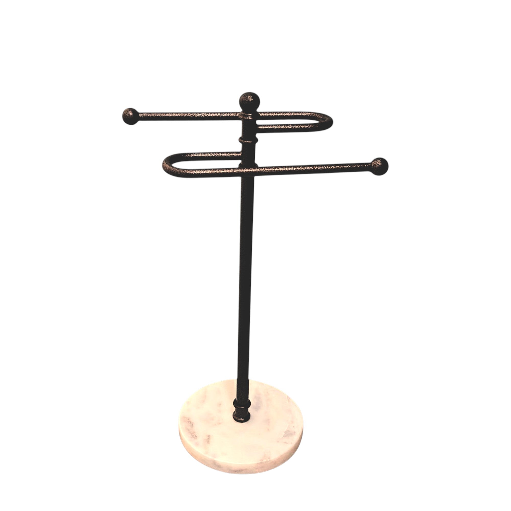 Luxury Marble Base With Powder Coated Towel Stand for Bathroom