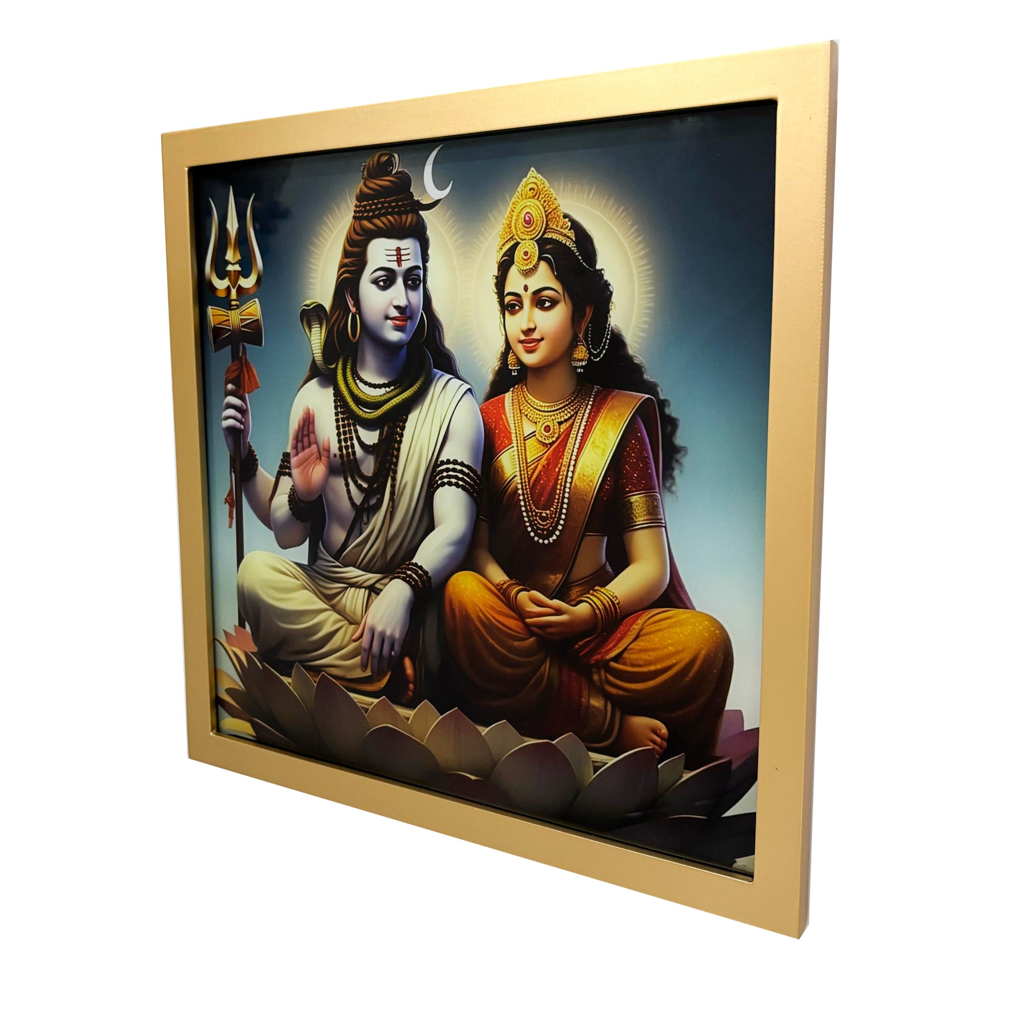 Designer Glass Lord Shiva & Maa Parvati Wall Decor for Blessings - TH-5686