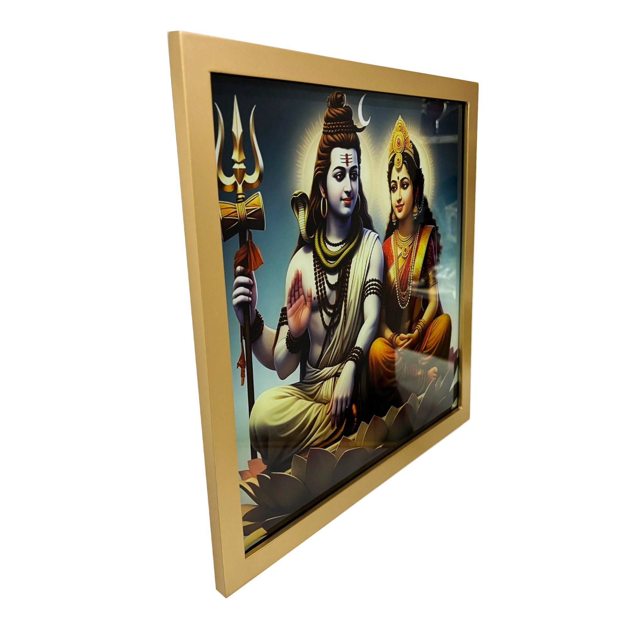 Designer Glass Lord Shiva & Maa Parvati Wall Decor for Blessings - TH-5686