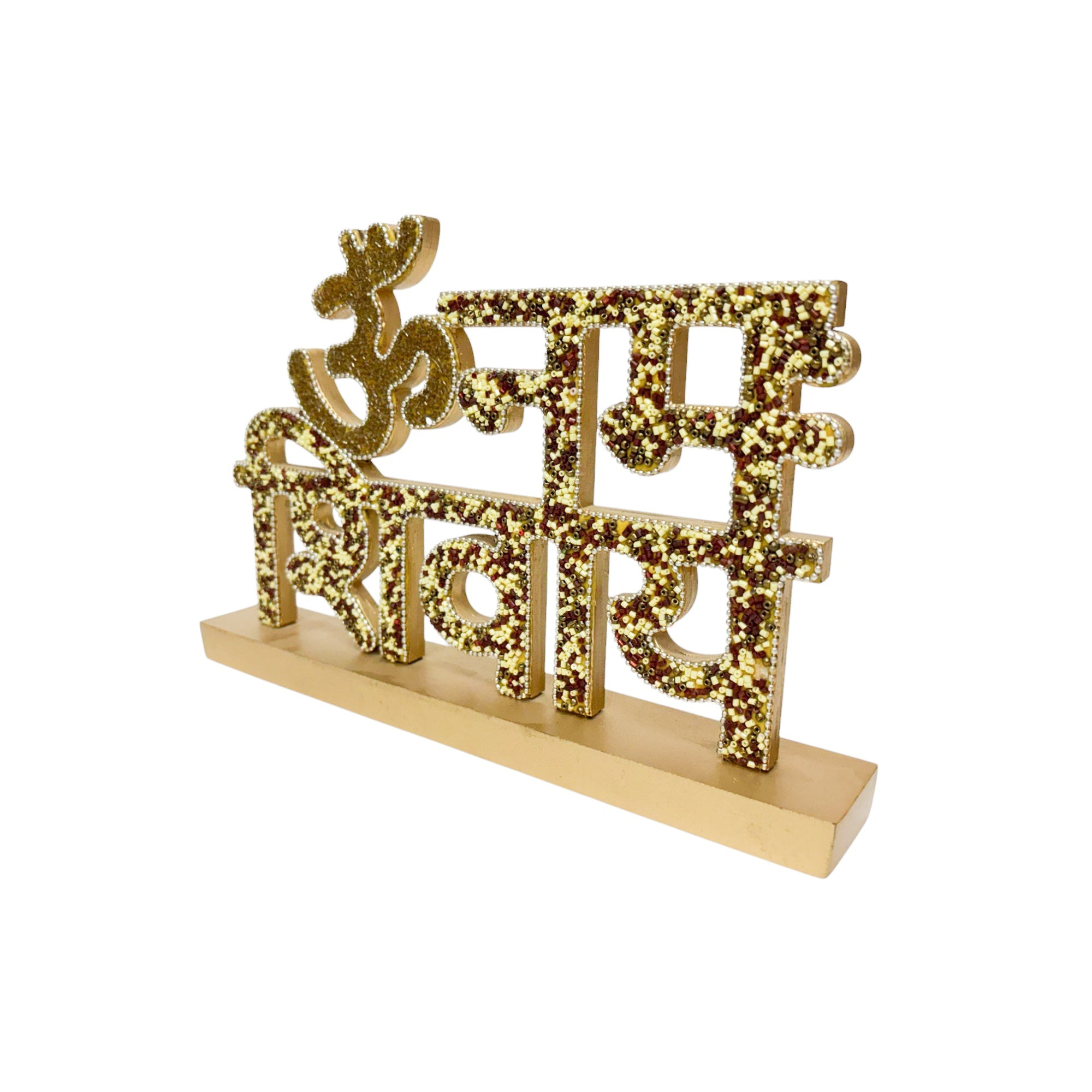 Om Namah ShivayA Golden Glitter Table top-TH-5693