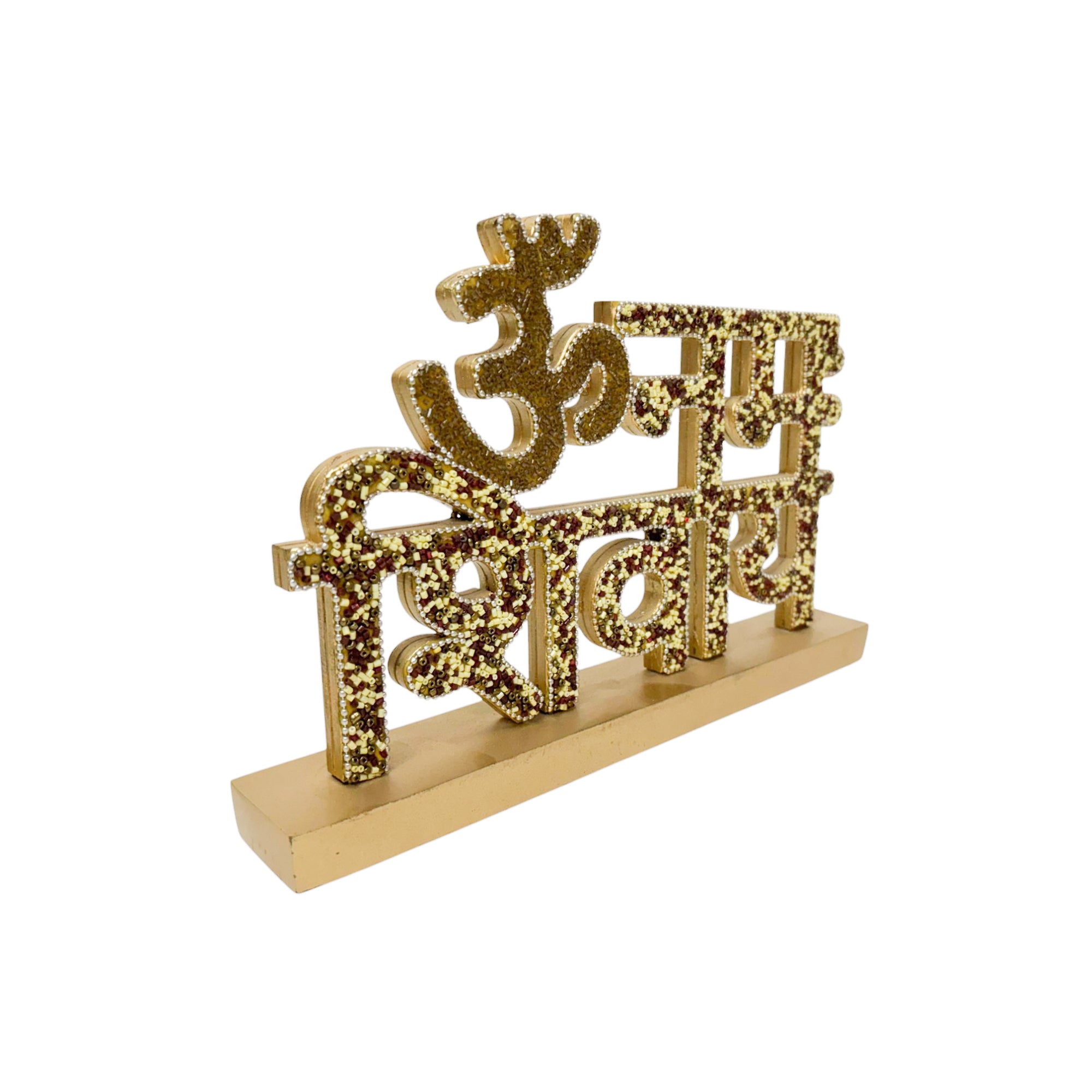 Om Namah ShivayA Gold Glitter Table top-TH-5693