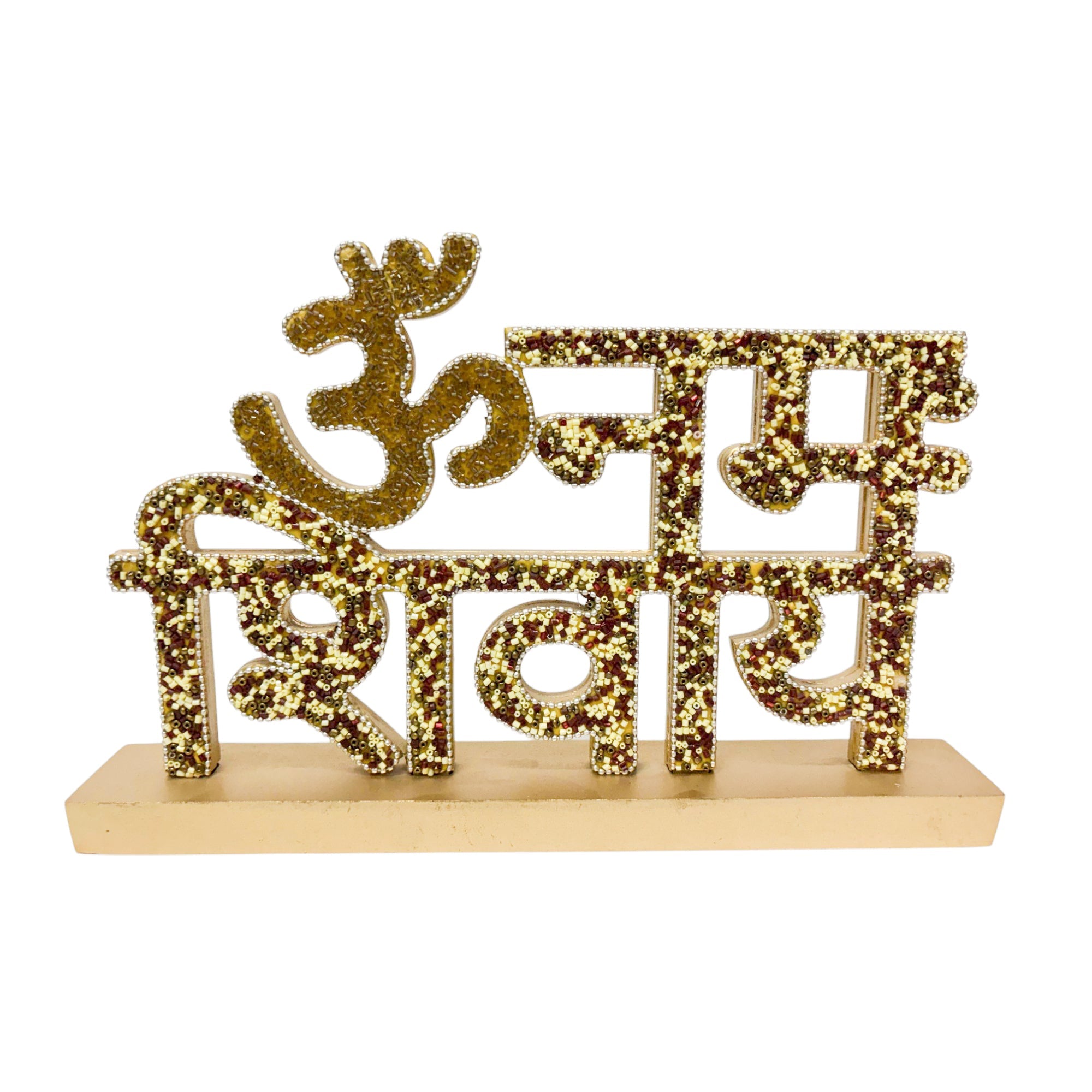 Om Namah ShivayA Golden Glitter Table top-TH-5693