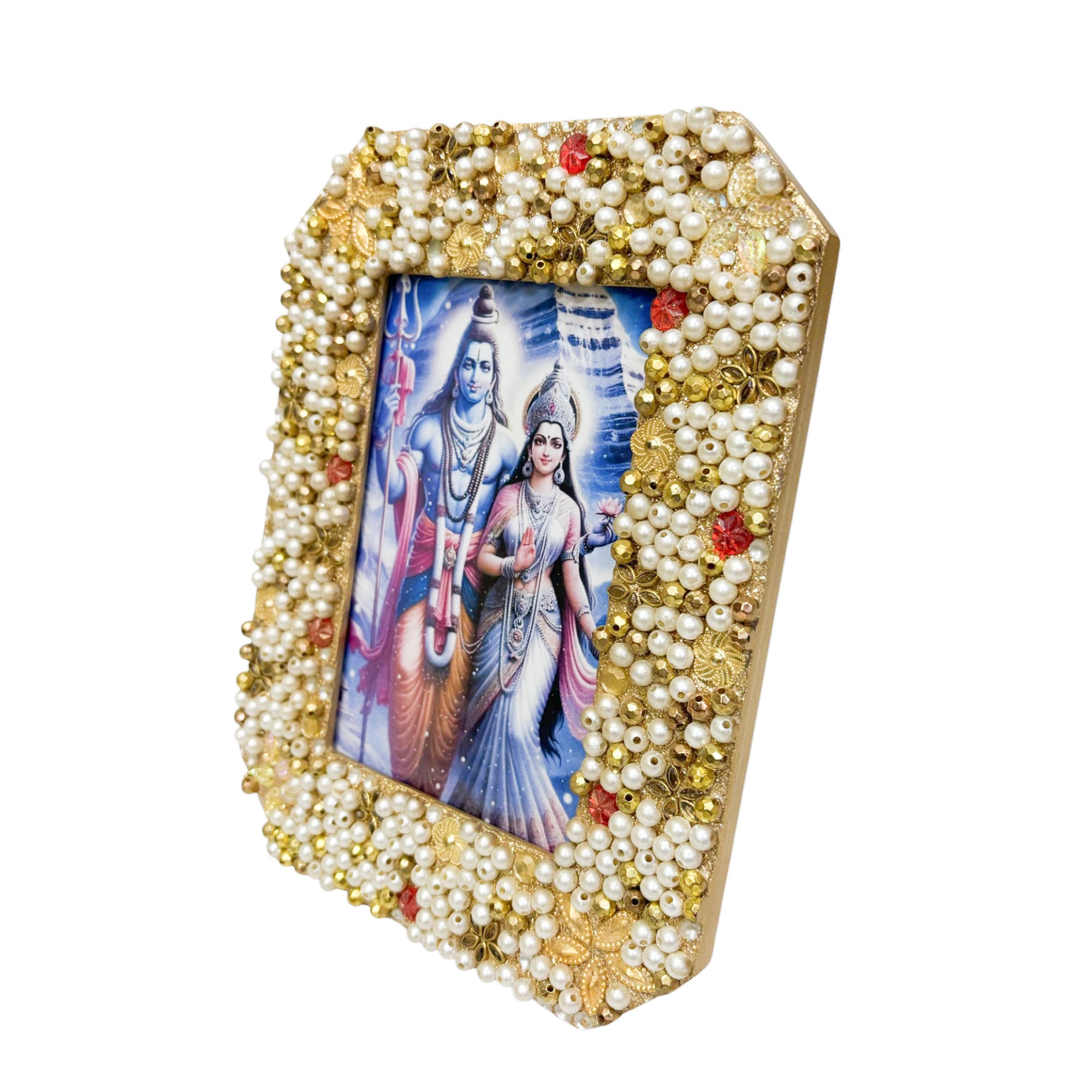 Handcrafted Lord Shiva & Goddess Parvati Ji Photo Frame-TH-5706