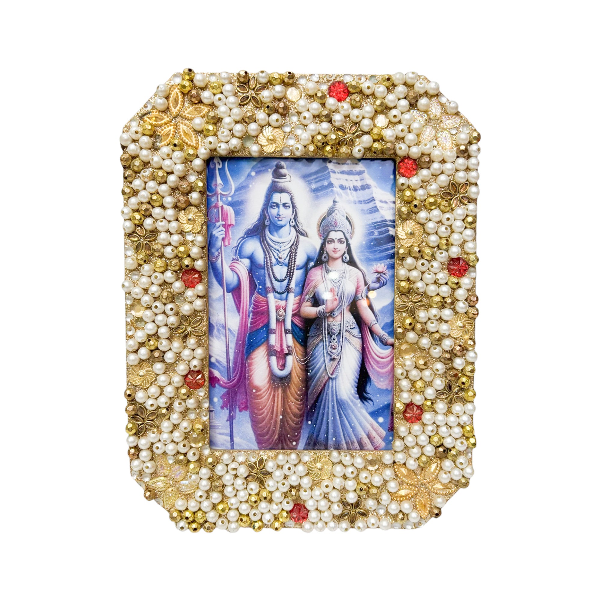 Handcrafted Lord Shiva & Goddess Parvati Ji Photo Frame-TH-5706