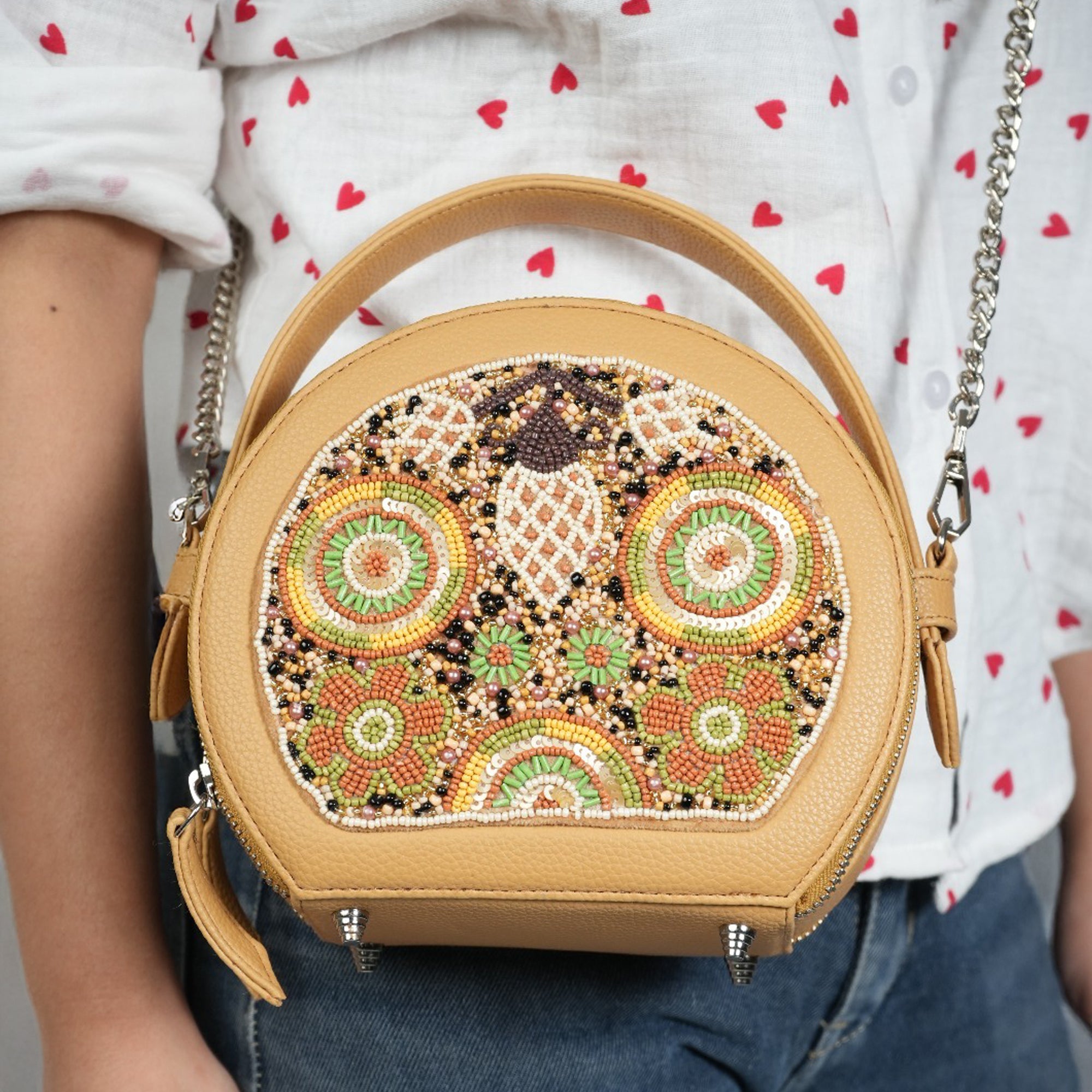 Embroiglow Top Handle Bag