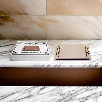 Premium Brown Glass Tray Set of Two