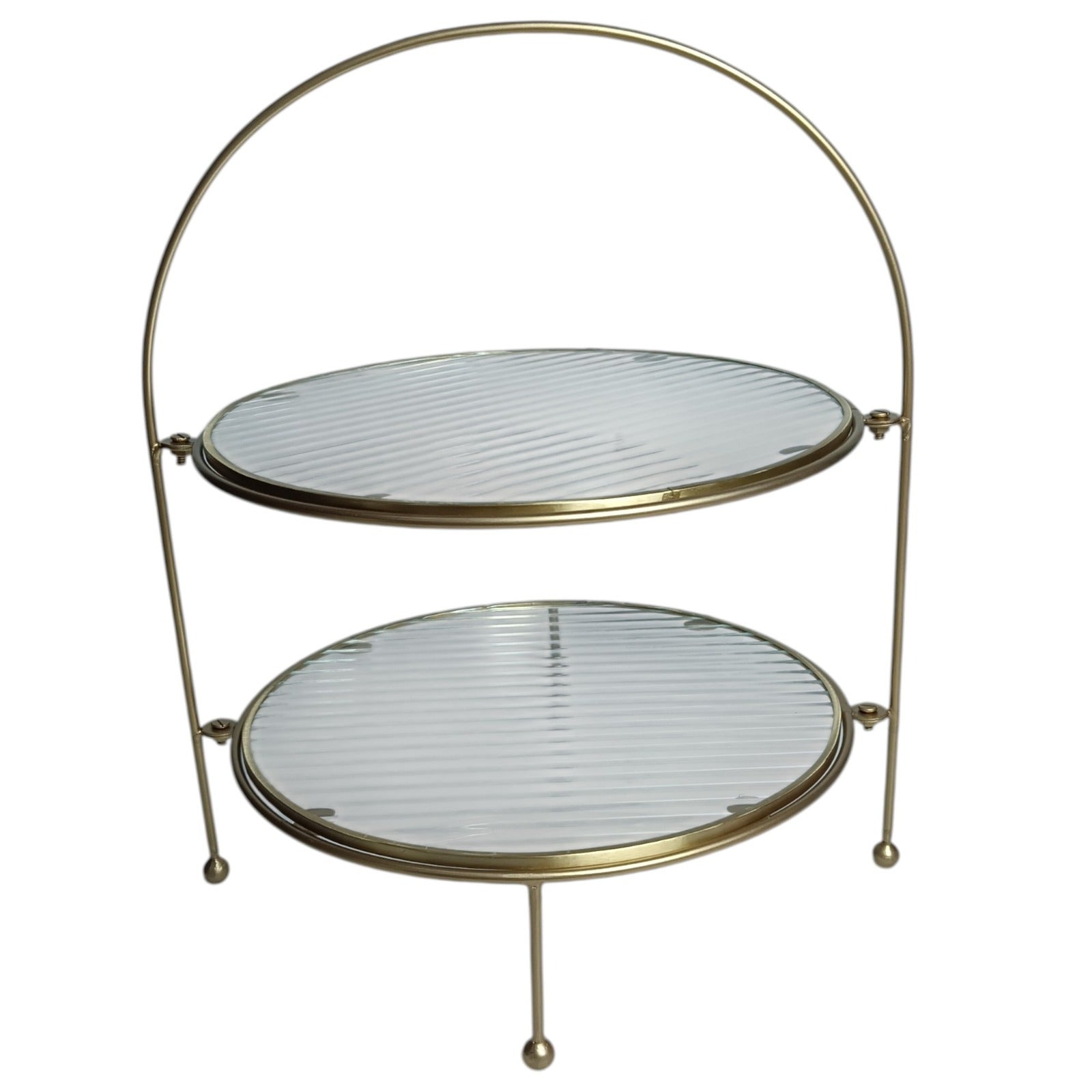 Metal Serving Food Platter with Designer Glass