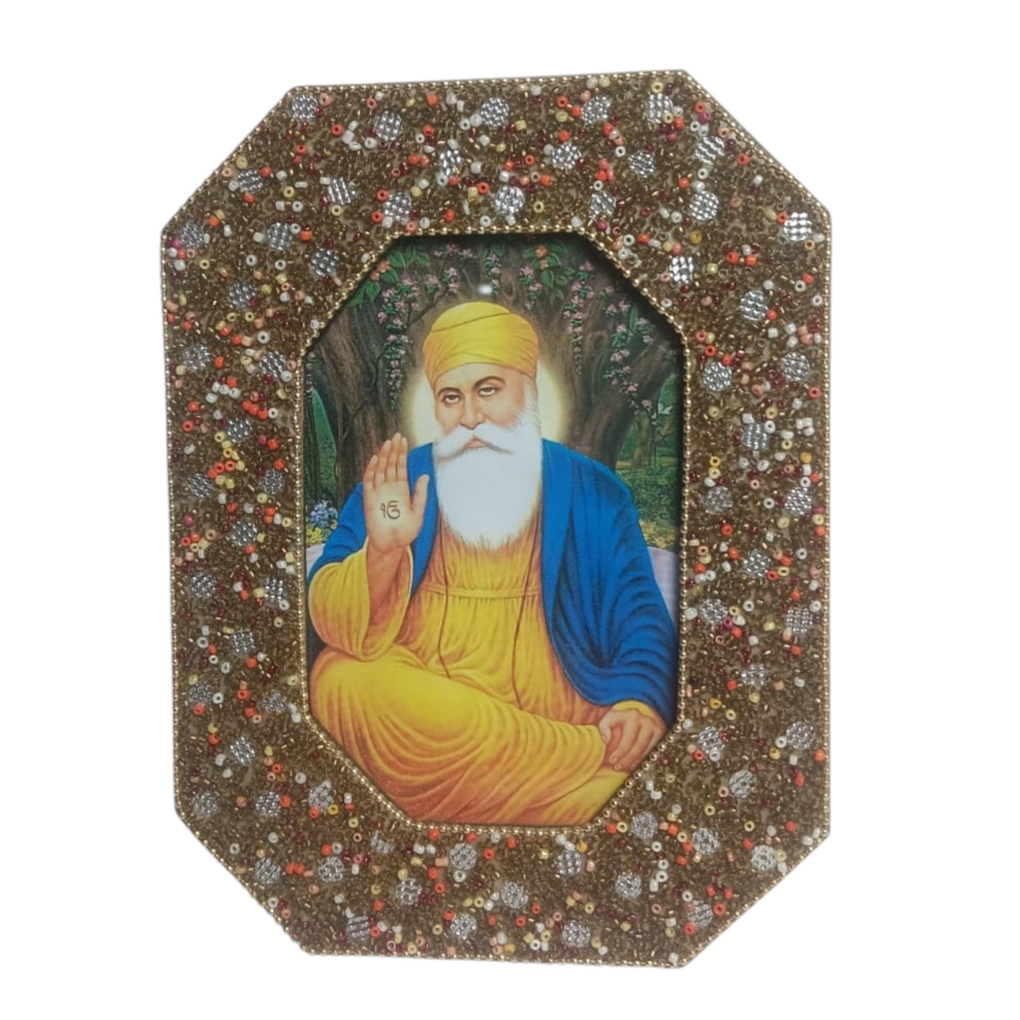 Guru Nanak Ji Multi Beaded Photo Frame for Blessings