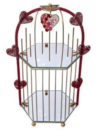 Red Velvet Heart Jewelry Display Stand - TH-6463