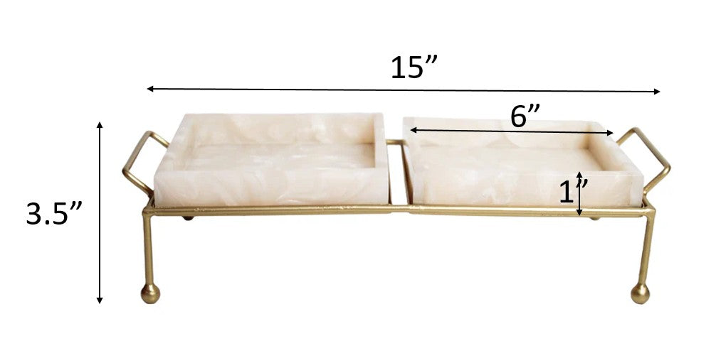 Premium Metal Twin Tray Serving Food Platter