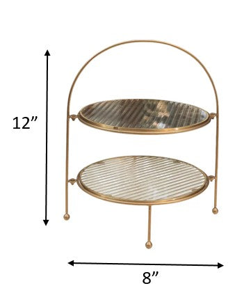 Metal Serving Food Platter with Designer Glass