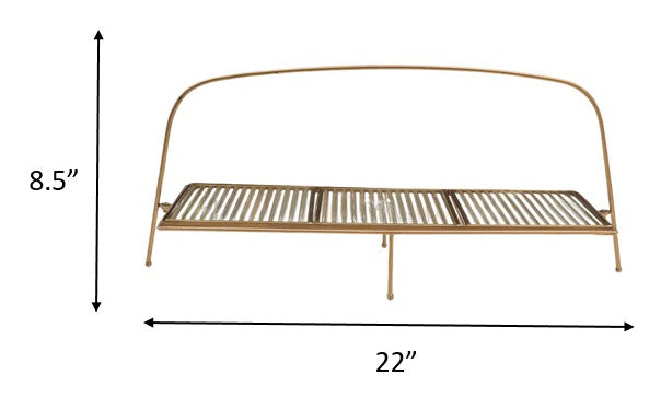 Premium Metal Long Cradle Triple Tray Serving Food Platter