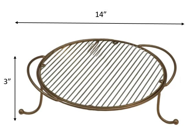 Metal Serving Food Platter with Designer Glass Tray