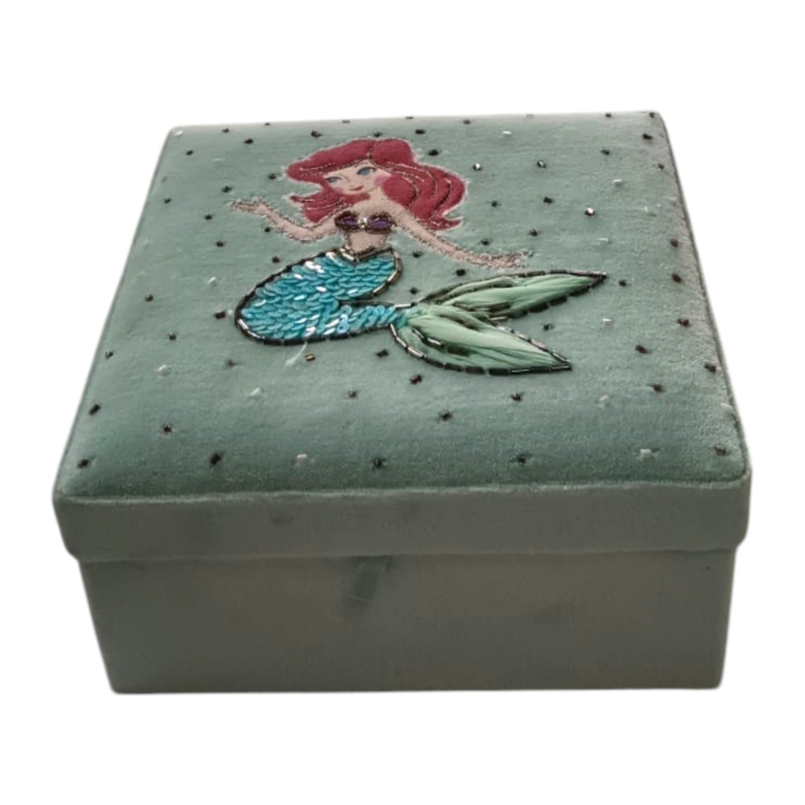 Handcrafted Box with Intricate Beaded Portrait