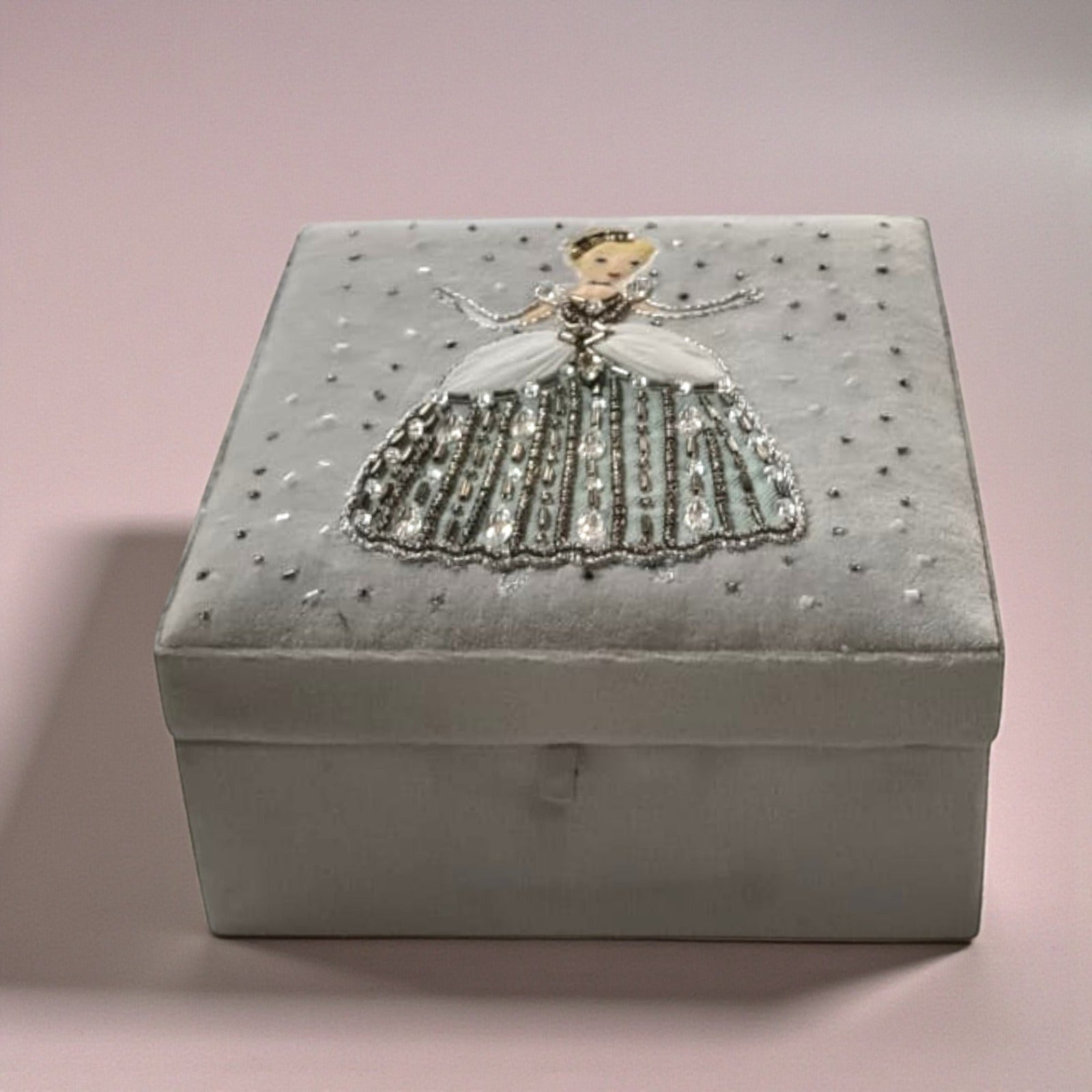  Beaded Velvet Storage Box 