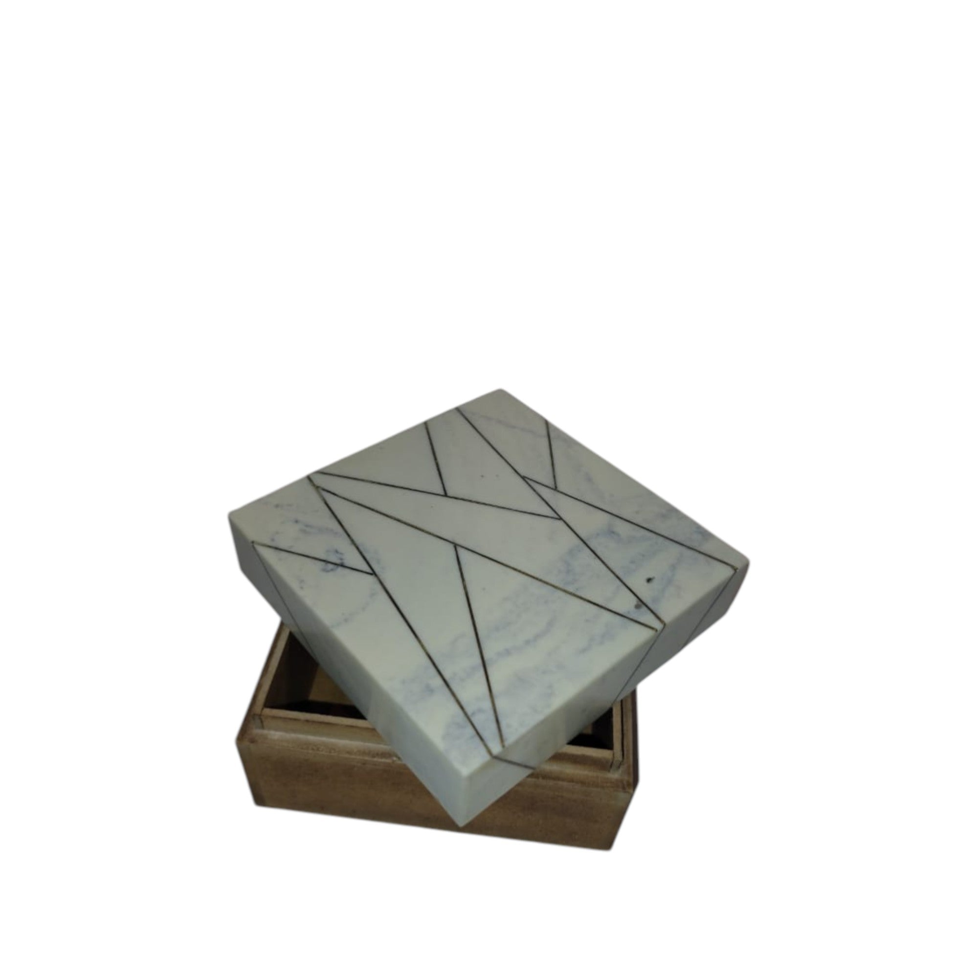 Hand-Finished Decorative Storage Boxes with Marble & Wood
