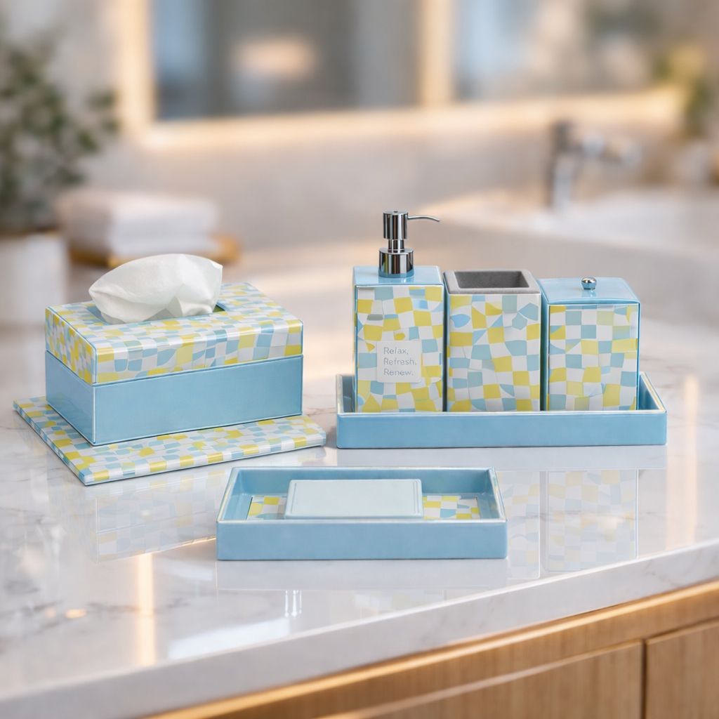  Premium Decorative 8-Pieces Bathroom Accessory with Designer Touch 