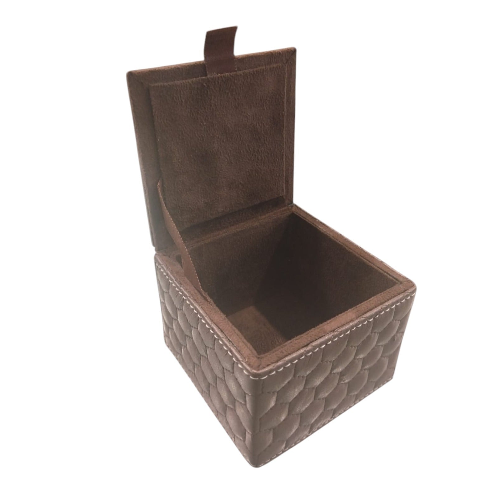 square box with glass on lid brown colour multipurpose utility box