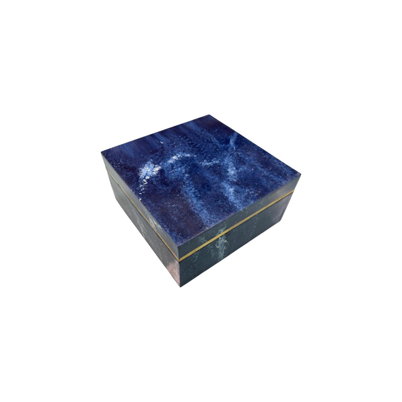 Blue wood Decorative Jewellery Box