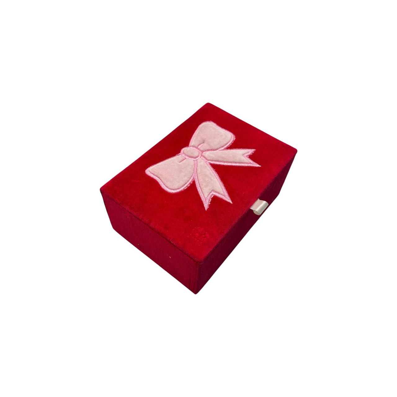 Bow Design Red Jewellery Box