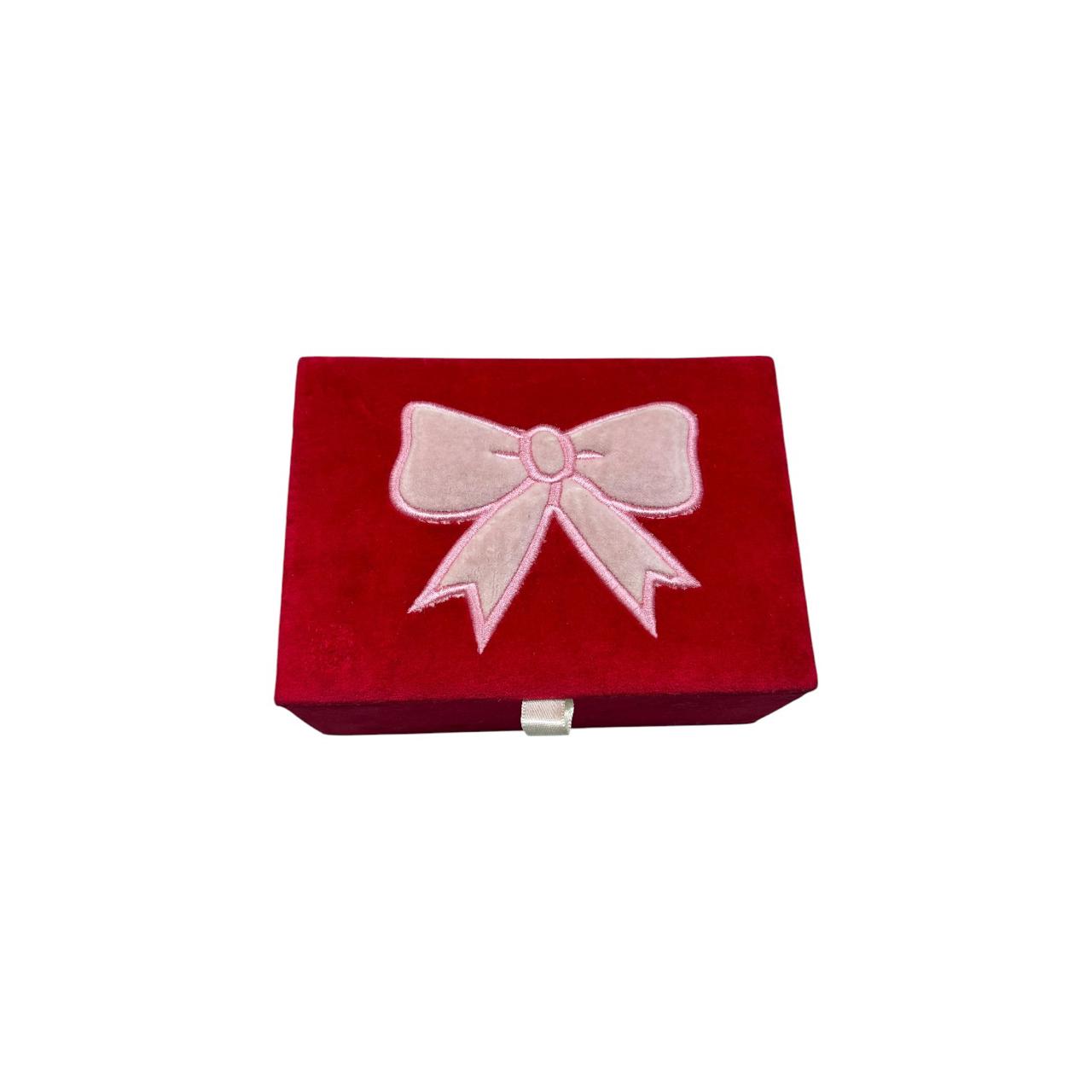 Bow Design Red Jewellery Box