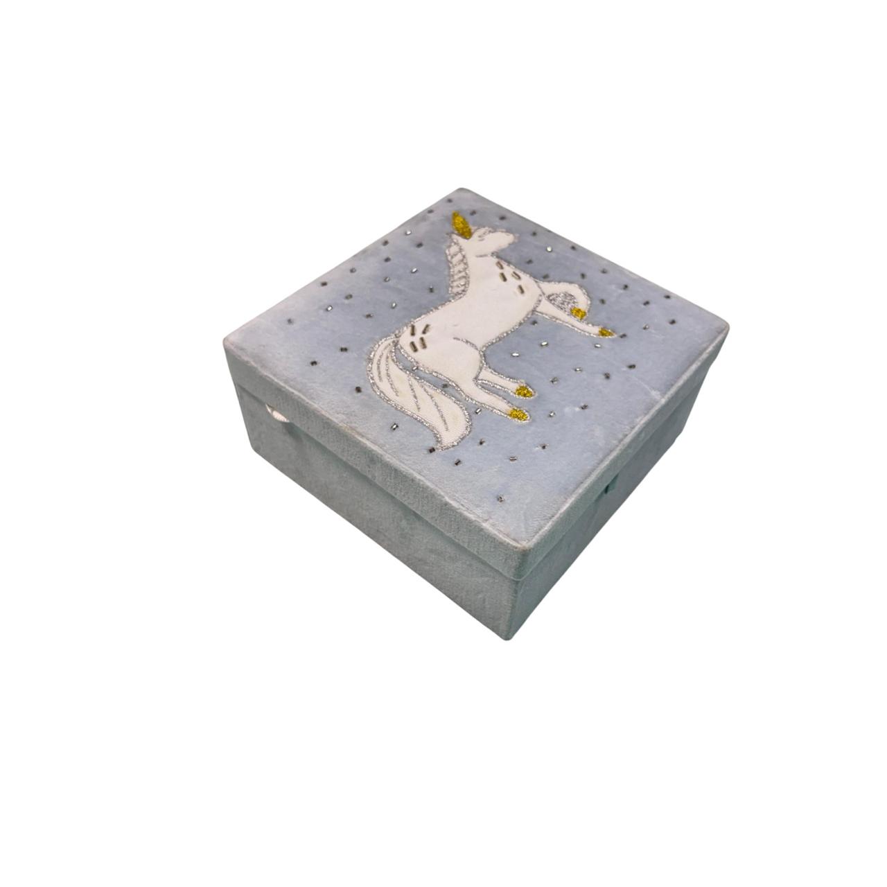 Velvet Unicorn Jewelry Box