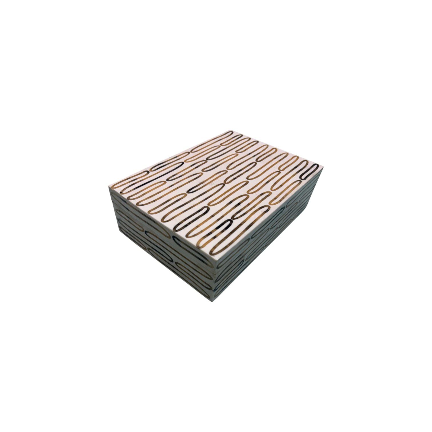 Gold Swirl Inlay Jewelry Box