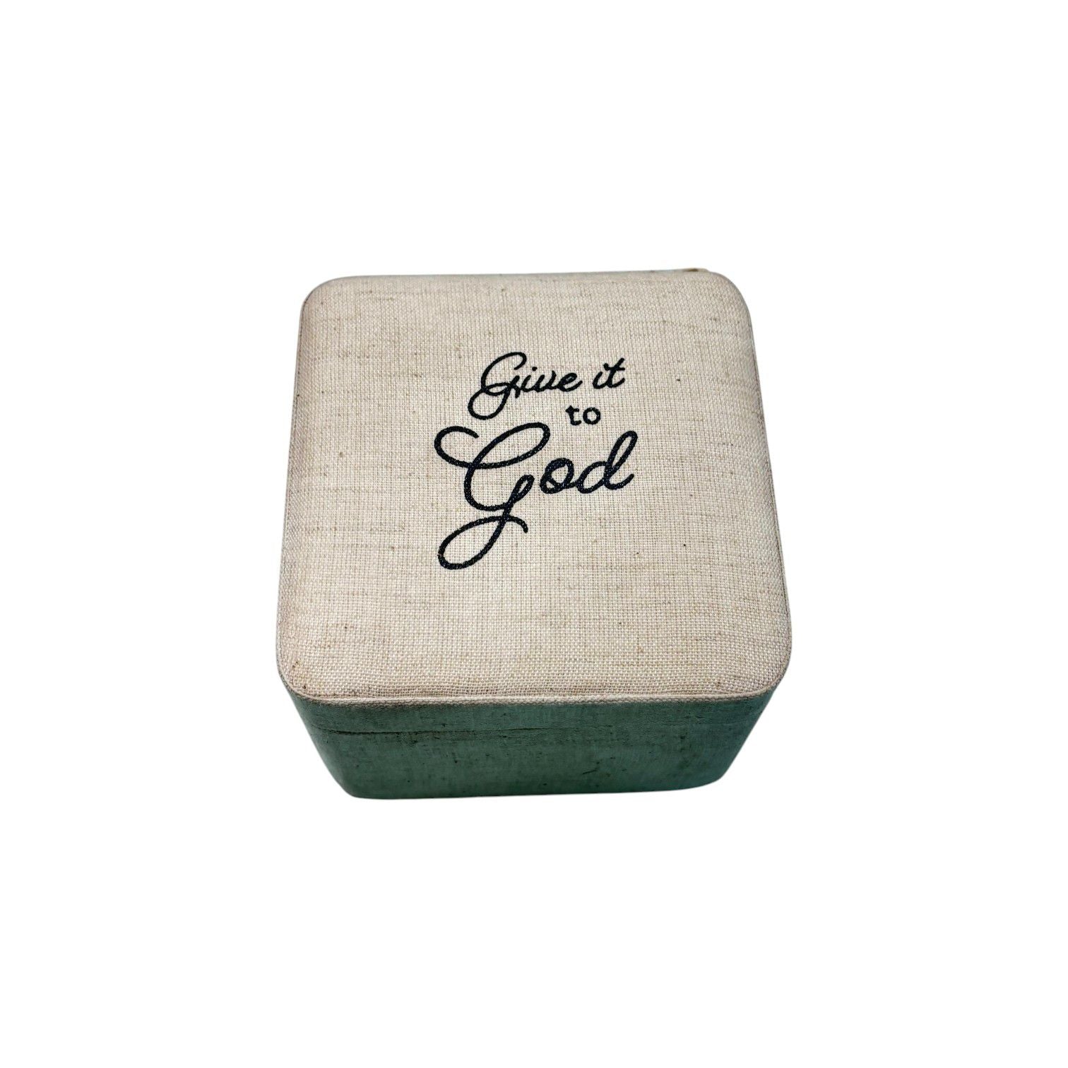 "Give it to God" Linen Jewellery Box