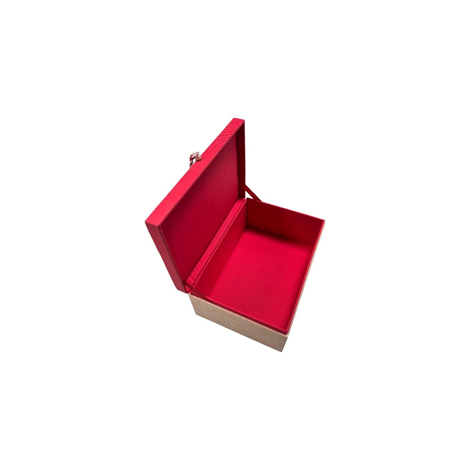 Red & Pink Striped Beaded Box