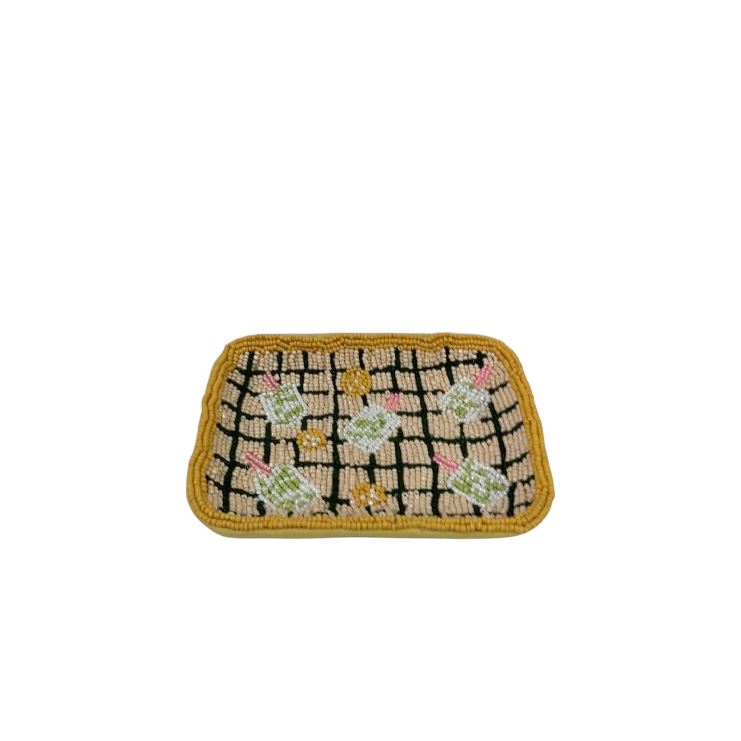 Hand-Beaded Floral Trinket Tray