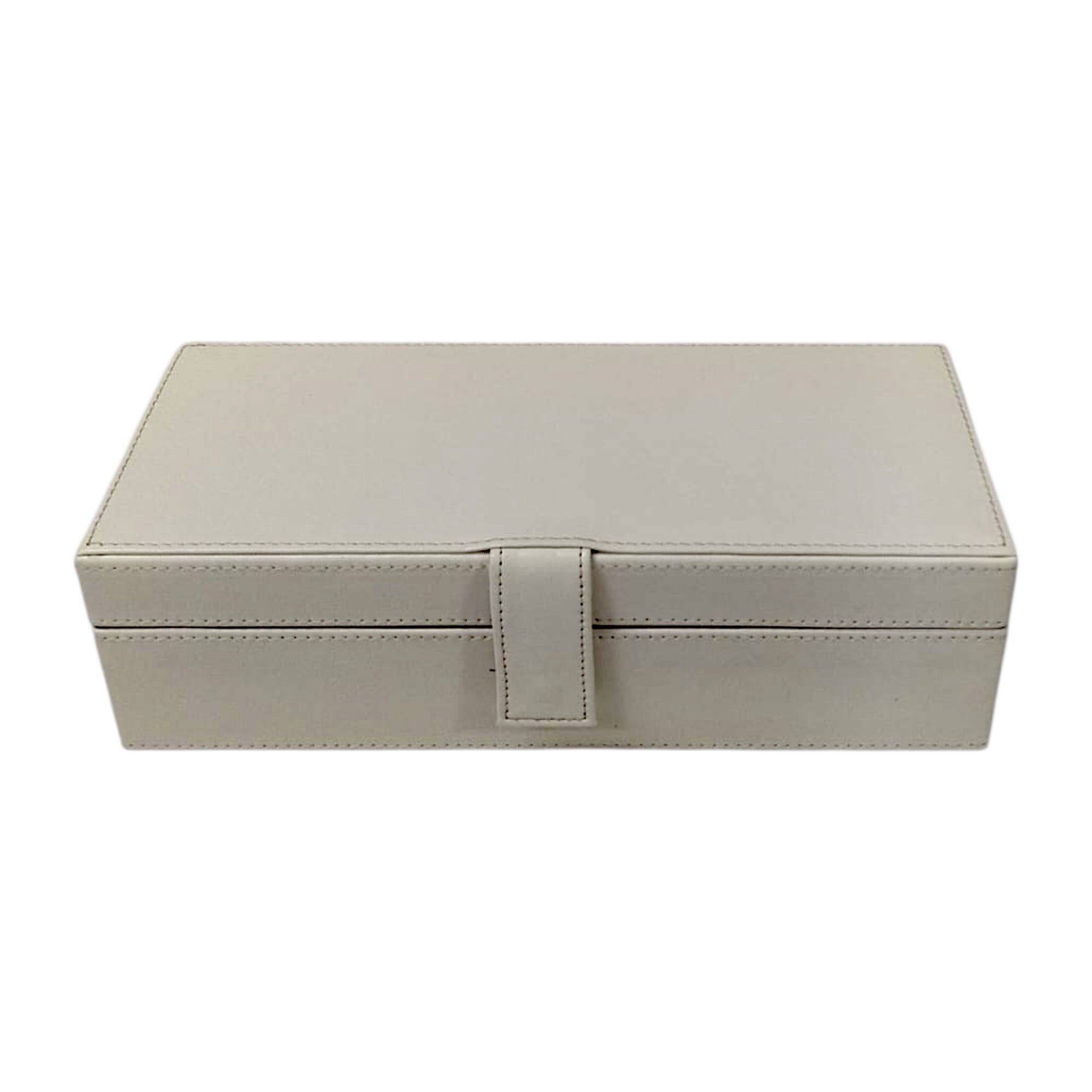  High-Quality Ivory PU Watch Box with Four Compartments 