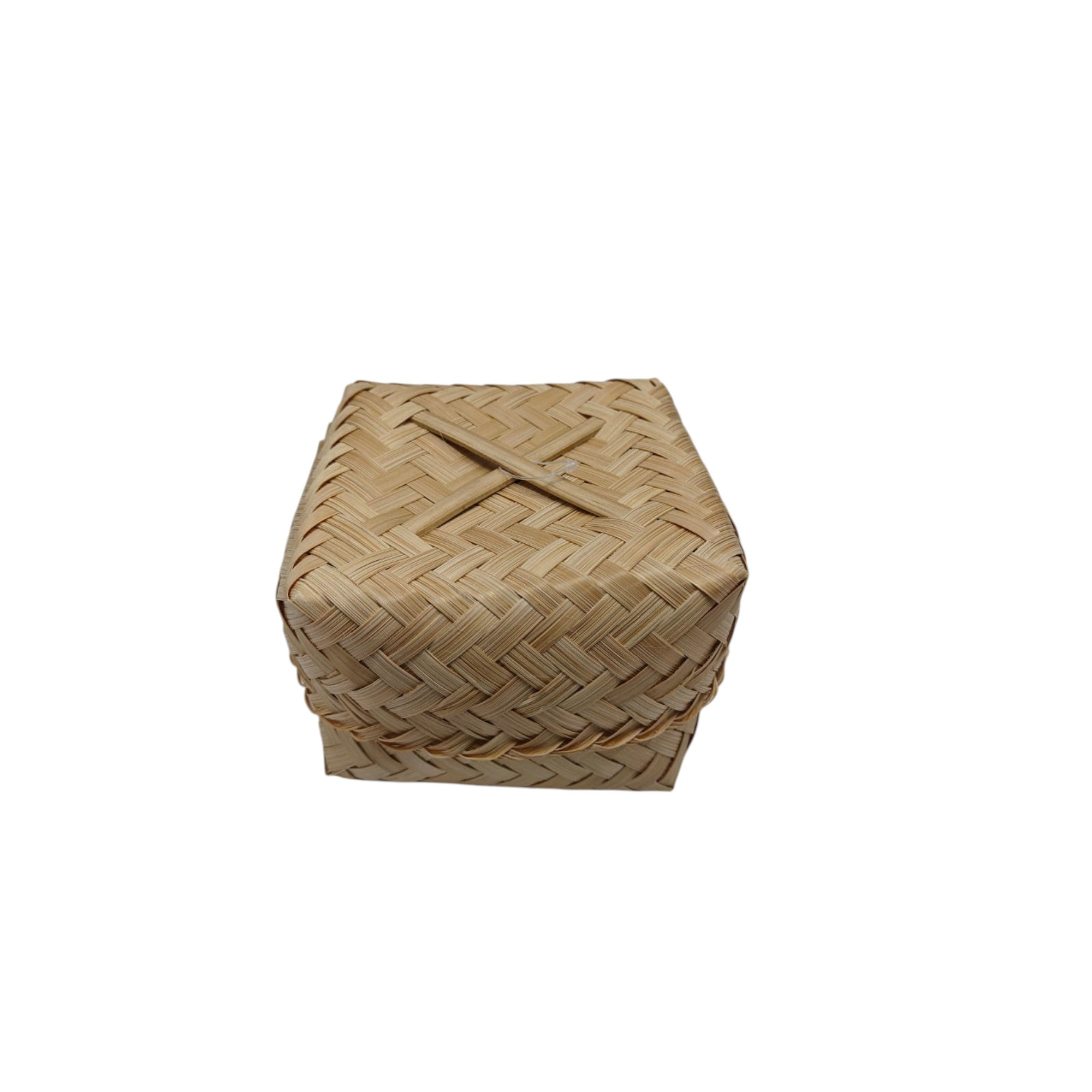 Handwoven Bamboo Heart-Shaped Trinket Box