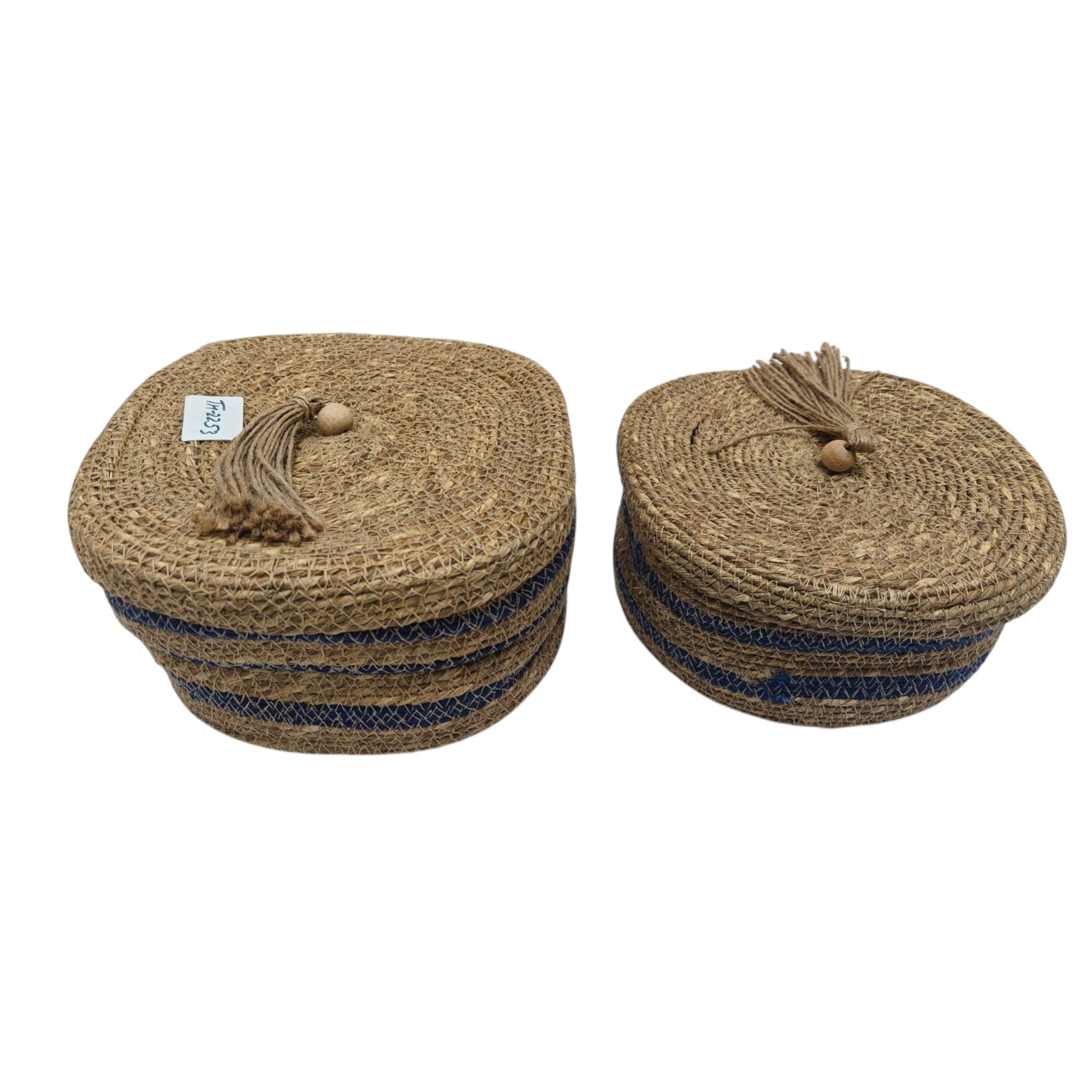 Sea Grass Basket with Lid (Set of 2)