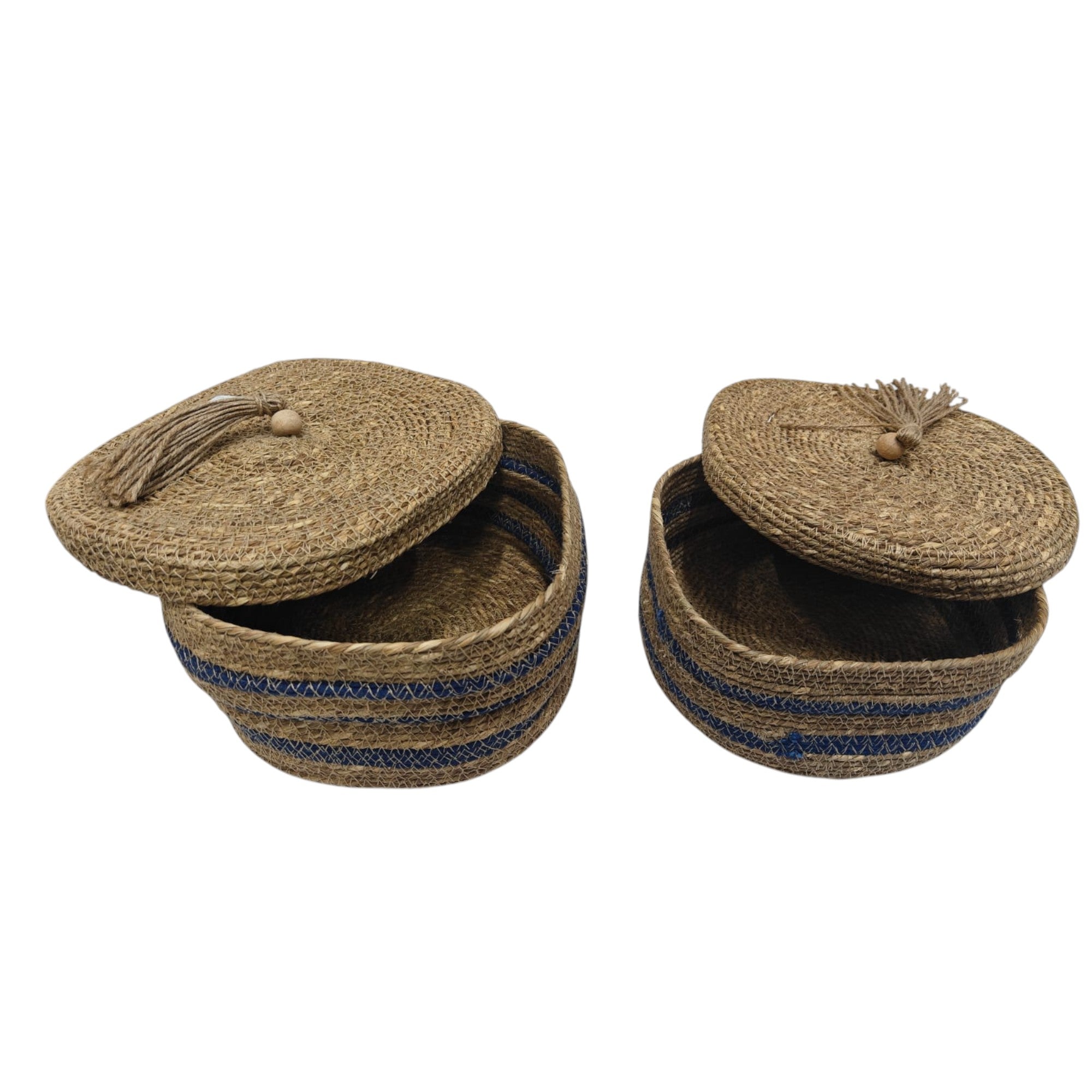 Sea Grass Basket with Lid (Set of 2)