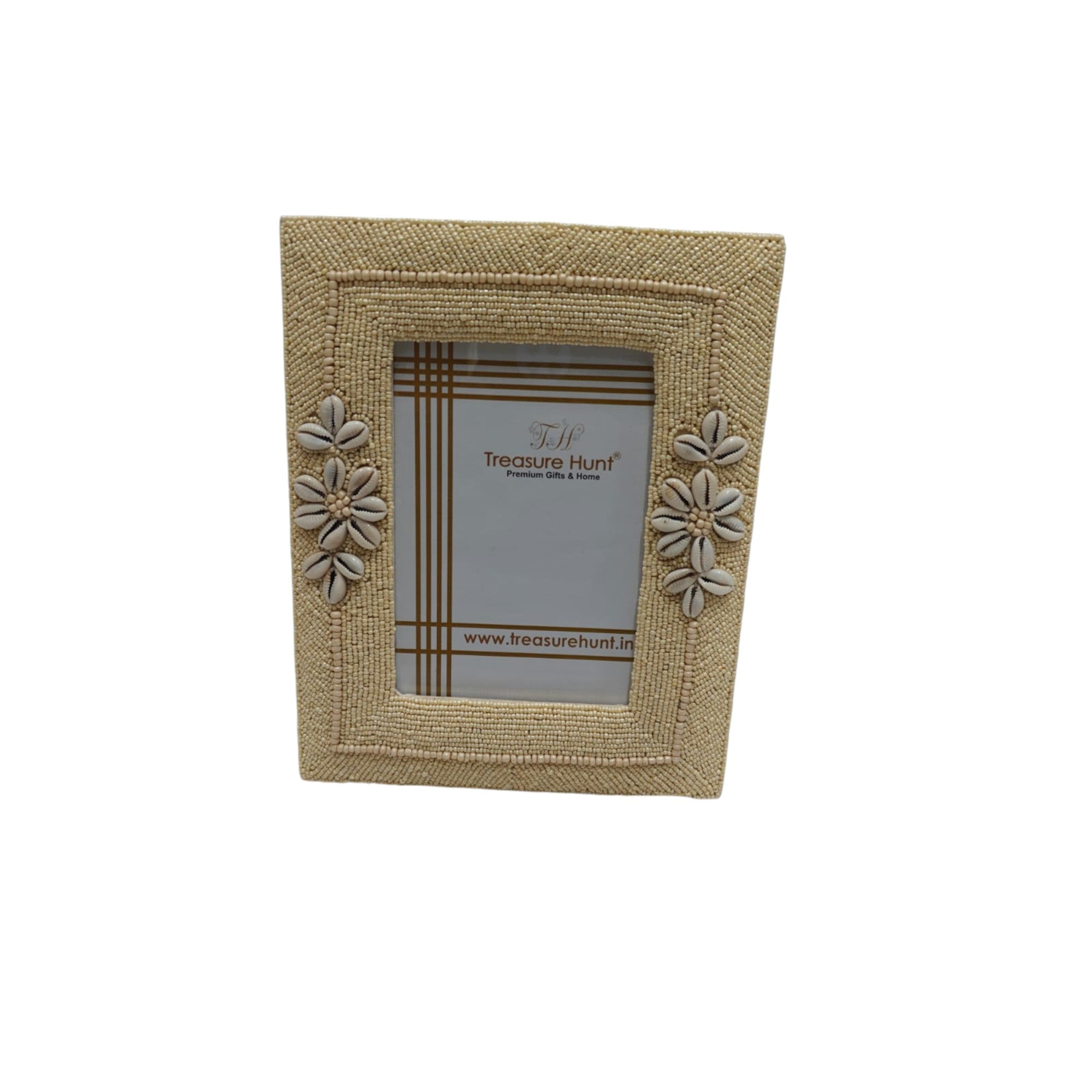 Handcrafted Shell & Bead Work Photo Frame