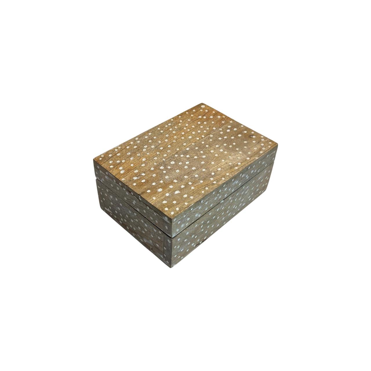 Wooden Polka-Dot Design Jewellery Box