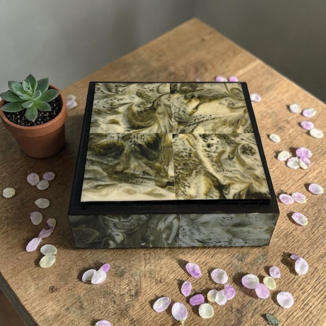  Marble Look Jewellery Box 