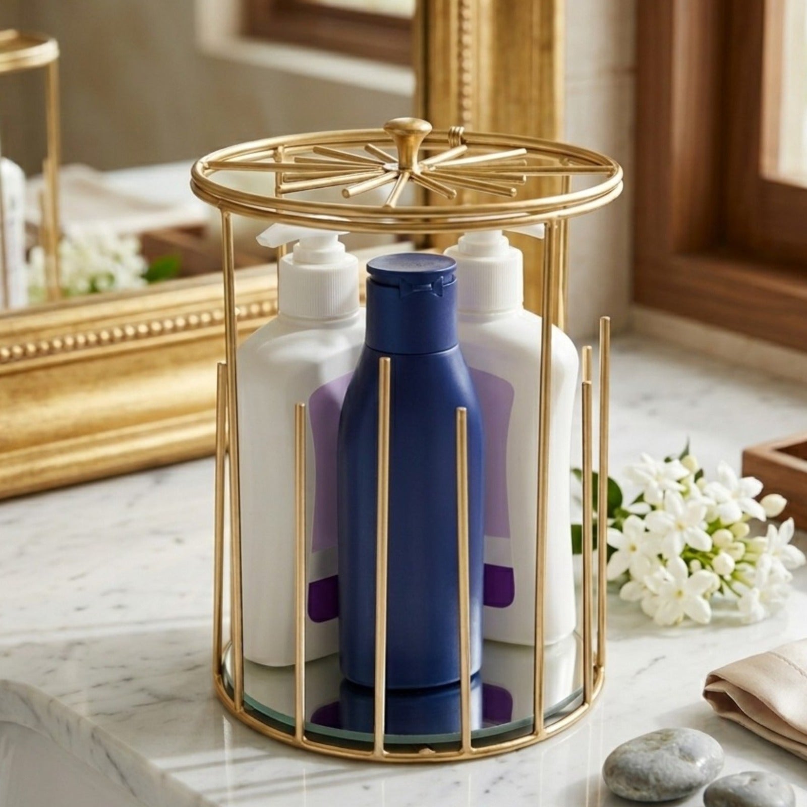 Luxury Gold-platted Orgnaiser for Bathroom & Cosmetics 