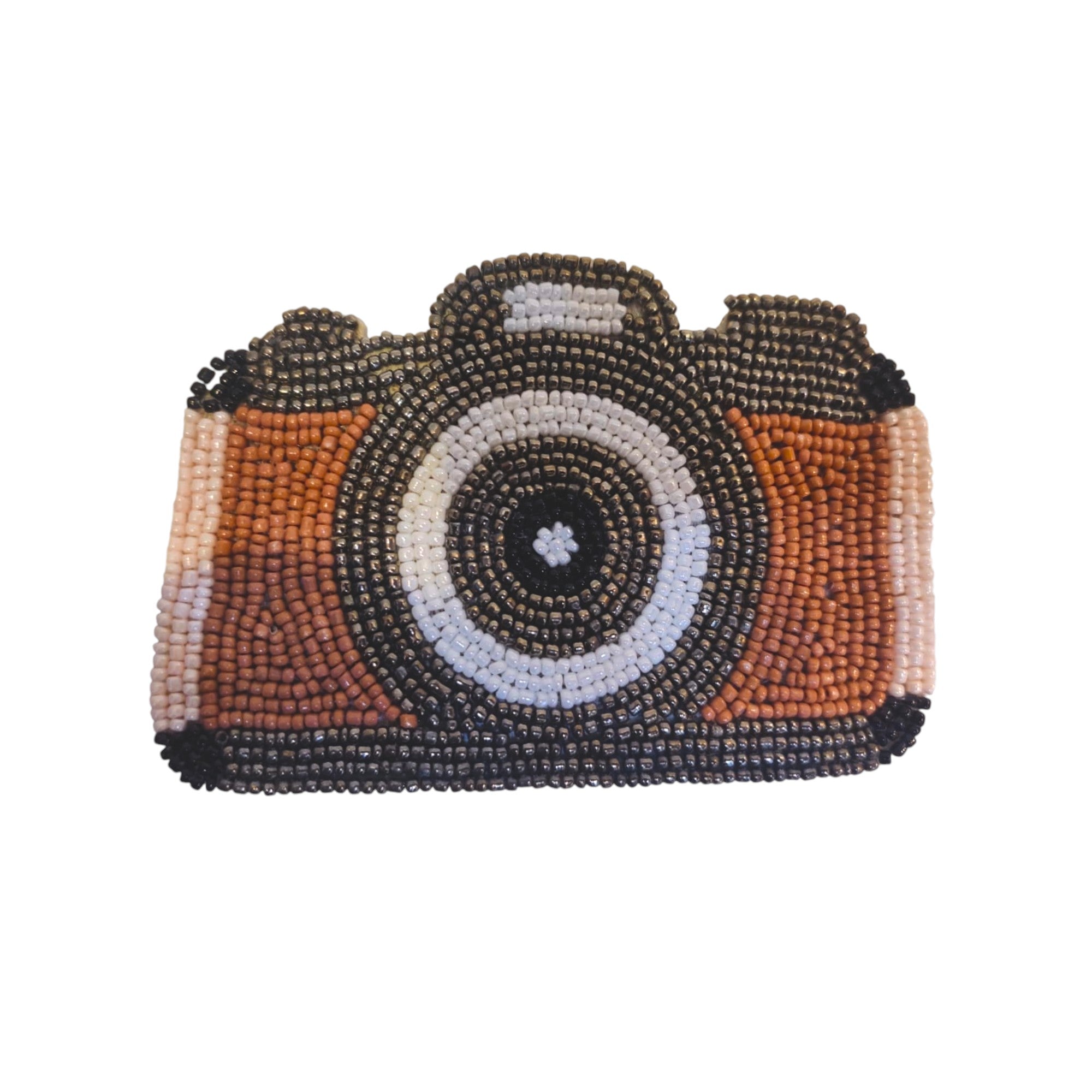 Beaded Car Design Coaster Set of Four (BROWN)