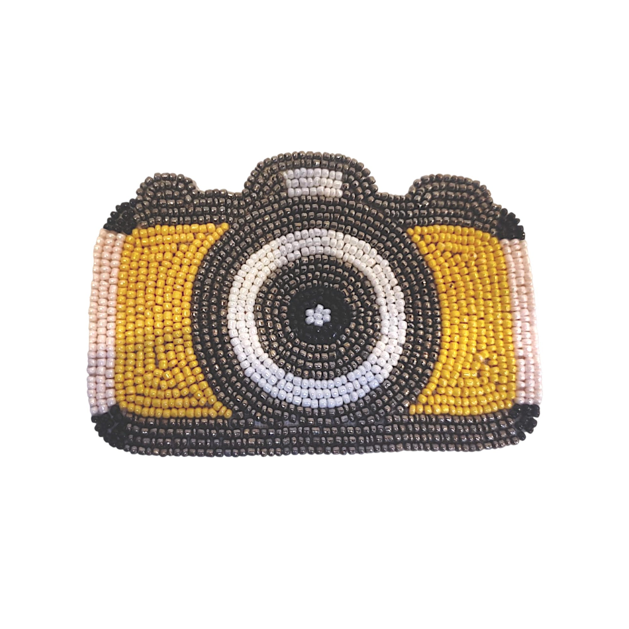 Beaded Car Design Coaster Set of Four (YELLOW)